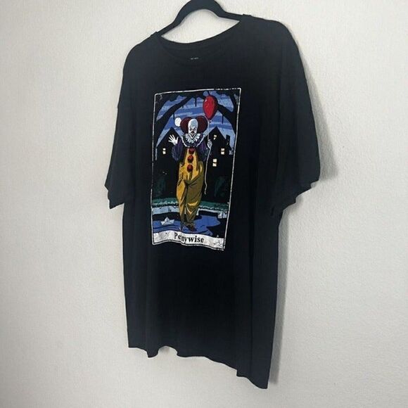 IT Pennywise Mens Short Sleeve Black Crewneck T-Shirt Clown Halloween Horror XL - Picture 8 of 8